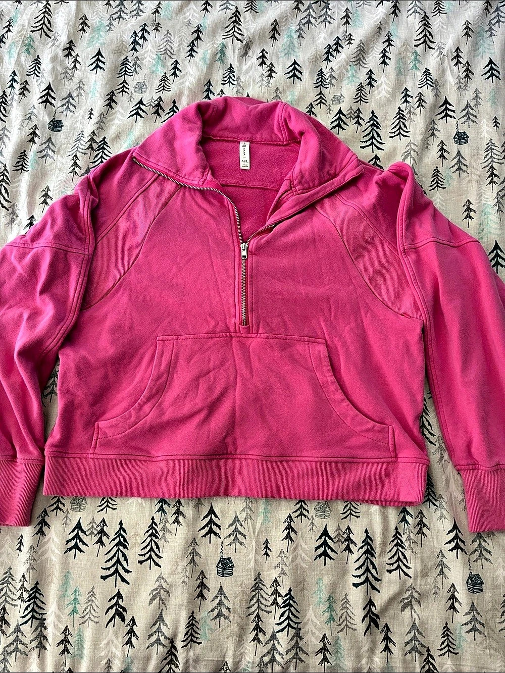 Move Mama Breastfeeding Pink Half-Zip Hoodie Size M/L
